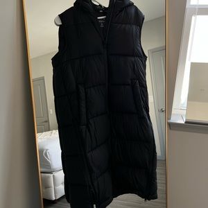Black Zara long puffer vest